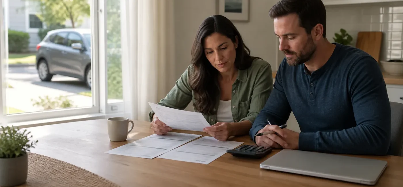 Two consumers comparing auto loan offers
