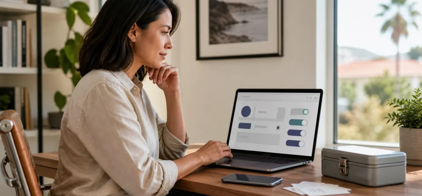 California resident reviewing online privacy settings for a DROP data deletion request