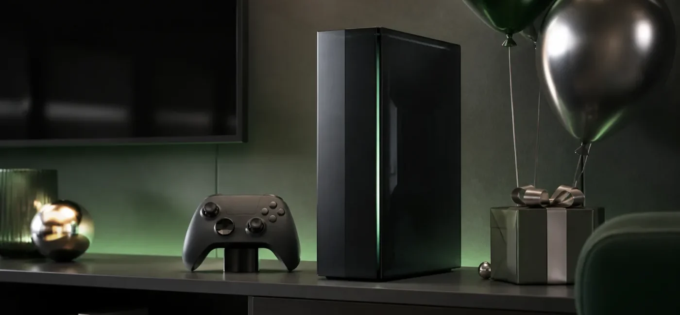 A generic gaming console and controller representing the Xbox 25th Anniversary Collection preorder