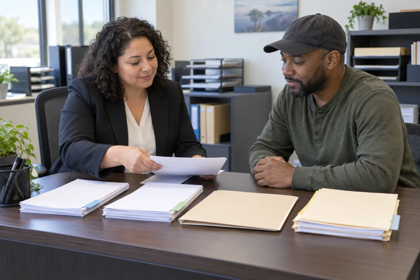 Household organizing energy bills, income records, identification, and housing documents for a LIHEAP application