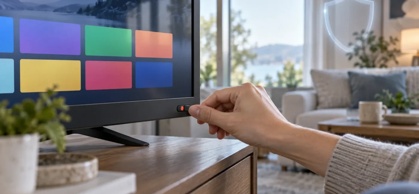 Turning off a physical smart TV microphone switch while streaming remains available