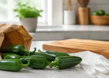 Fresh jalapeños set aside in a kitchen during a U.S. Salmonella recall check